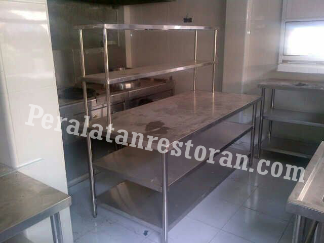 work table w middle offer shelf peralatan dapur restoran